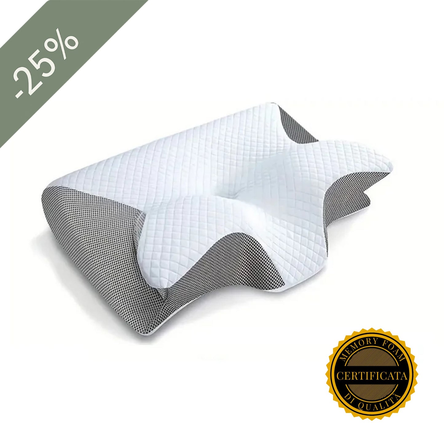 Cuscino cervicale in memory foam contro torcicollo e dolori cervicali