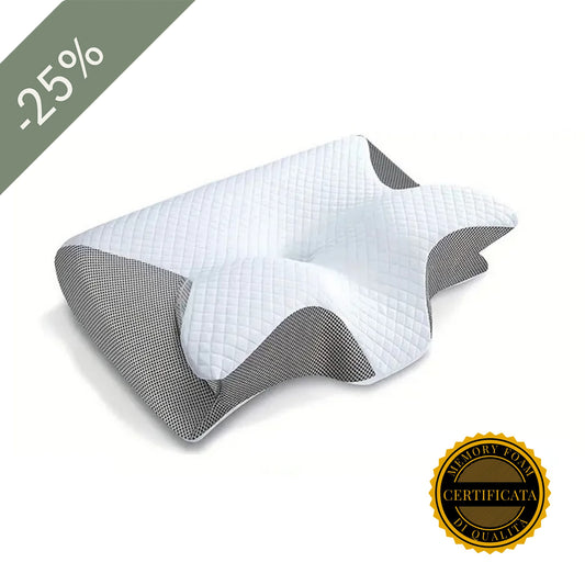 Cuscino cervicale in memory foam contro torcicollo e dolori cervicali