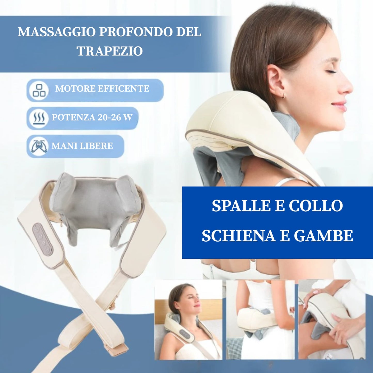 Massaggiatore decontratturante per cervicale, spalle e schiena