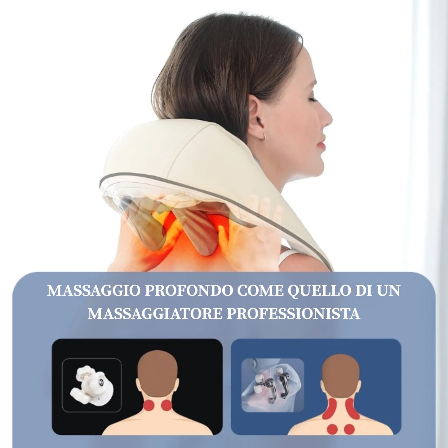 Massaggiatore decontratturante per cervicale, spalle e schiena