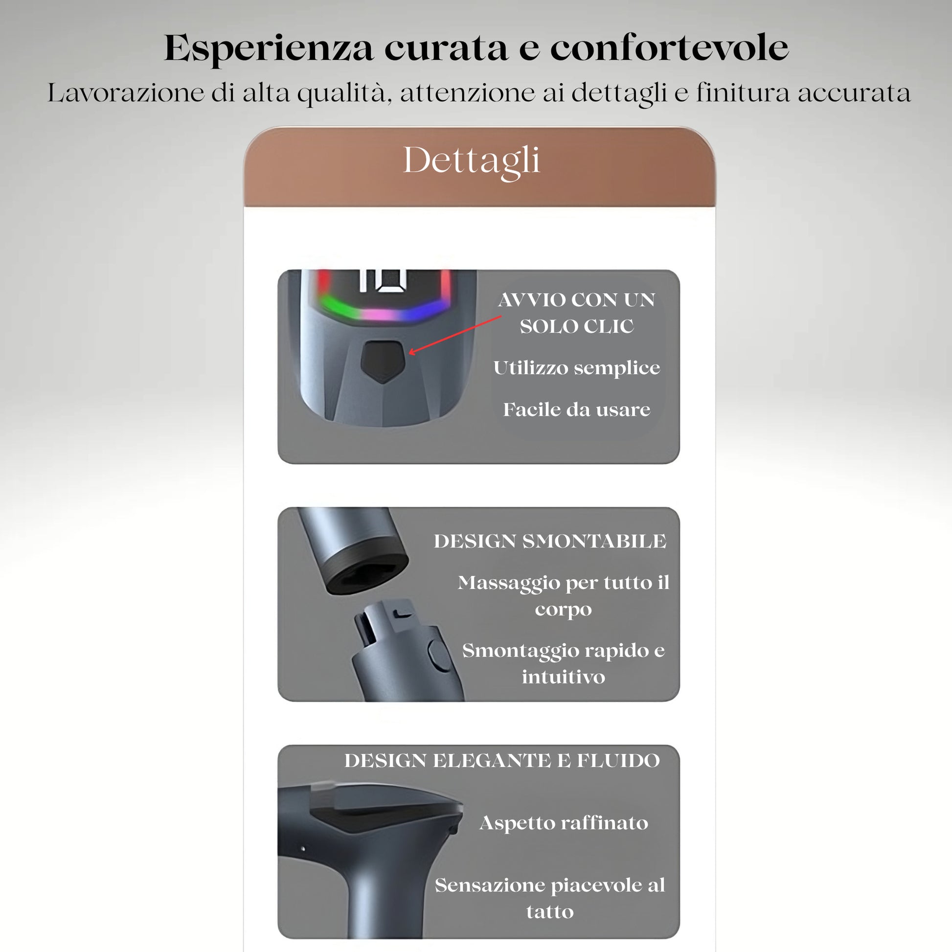 LED colorati della pistola massaggiante multifunzione per indicazione modalità