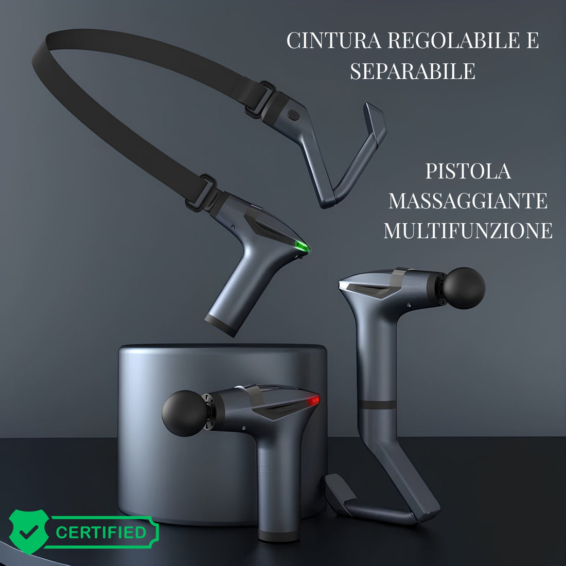 Scopri la Pistola Massaggiante Multifunzionale con Cintura Regolabile