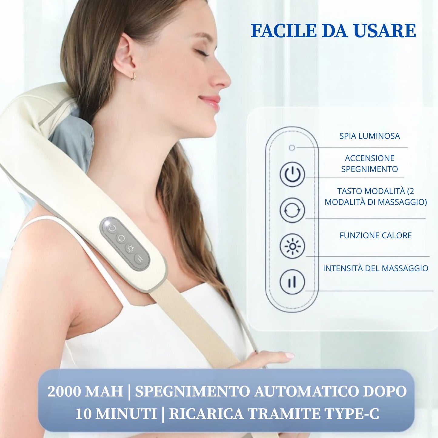 Massaggiatore decontratturante per cervicale, spalle e schiena