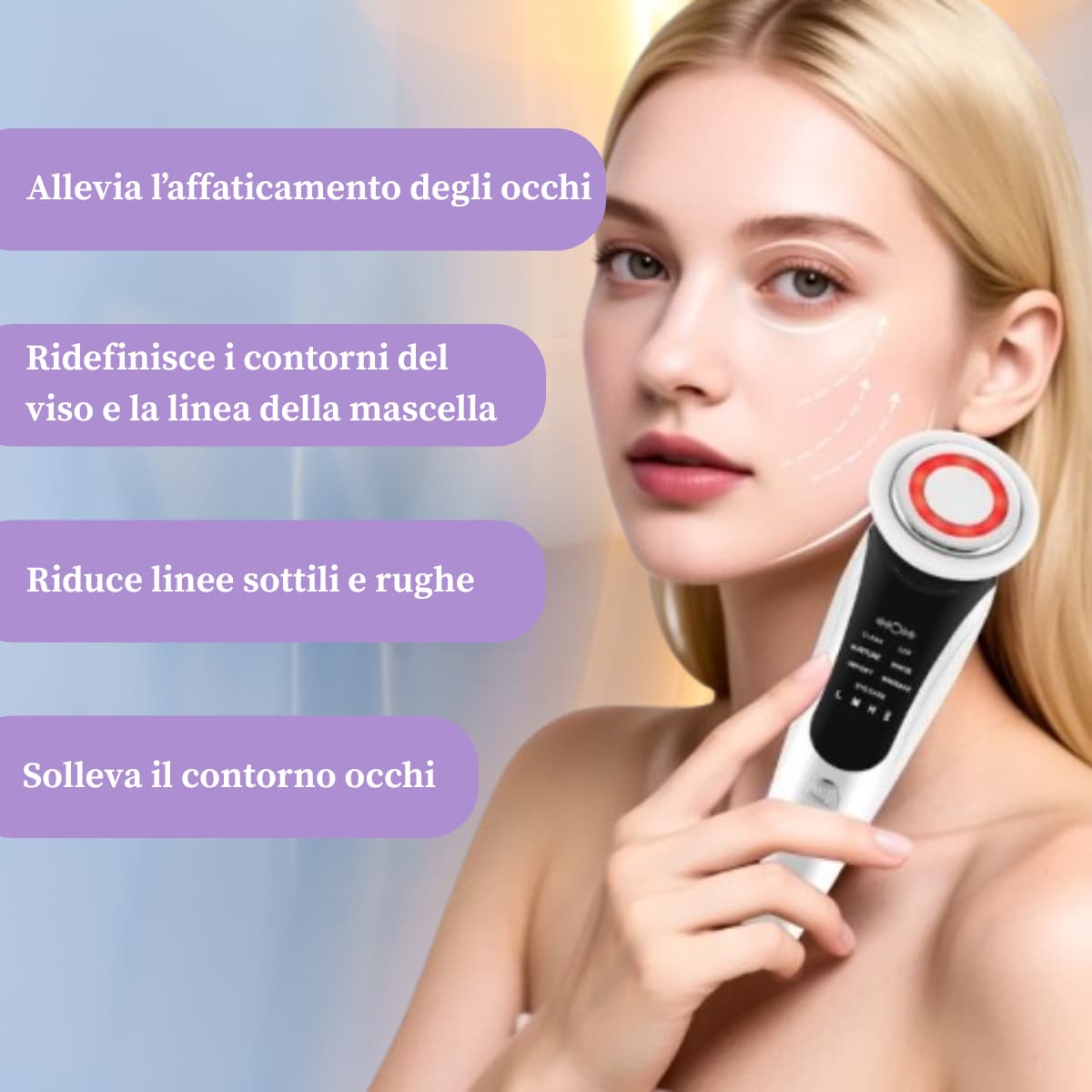 Massaggiatore Viso LED EMS – Anti Rughe, Punti Neri e Lifting Naturale