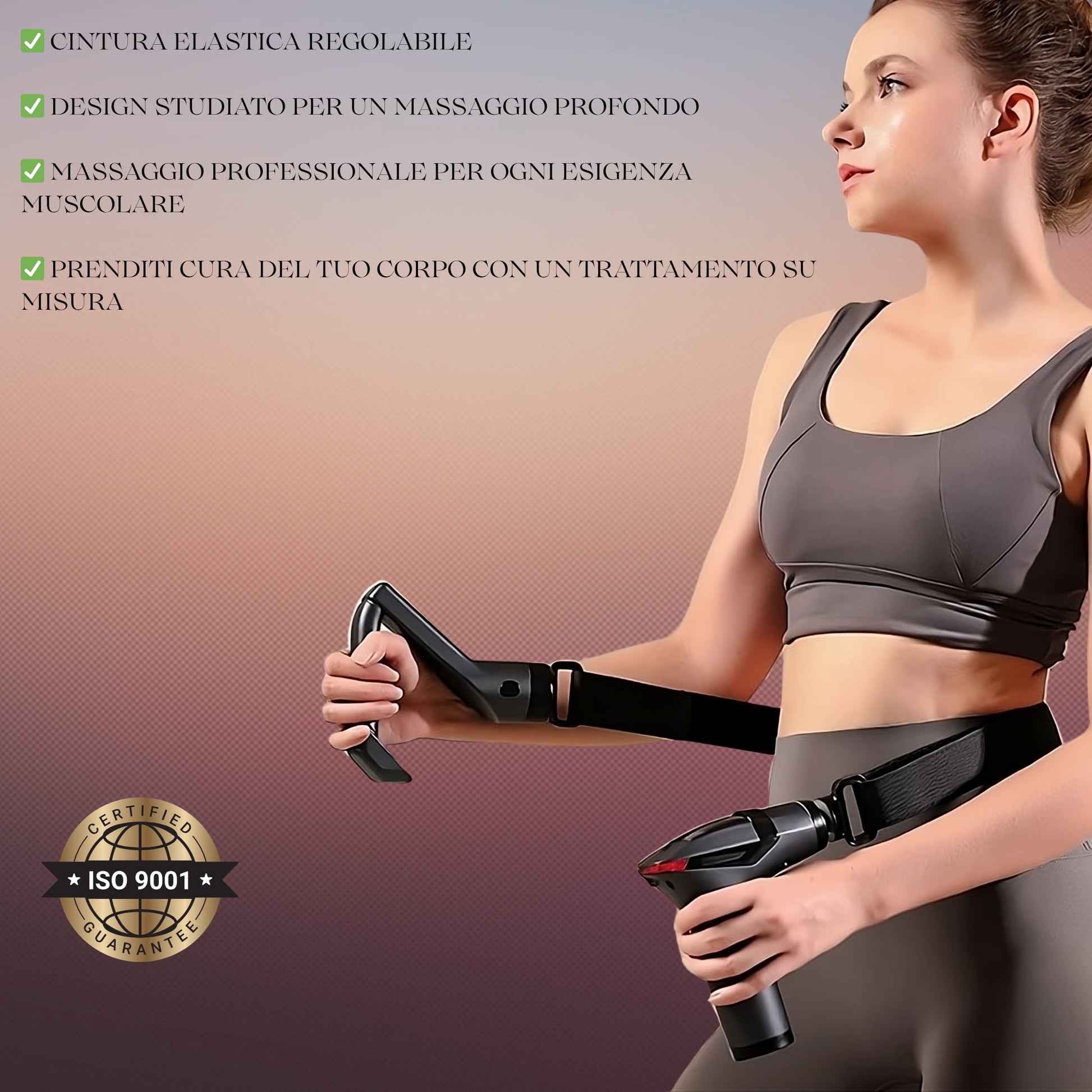Benefici della pistola massaggiante certificata ISO 9001 per benessere personale