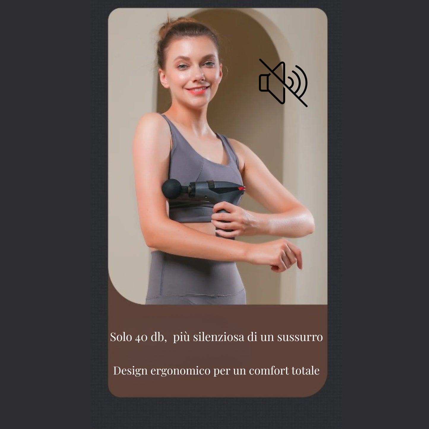Pistola massaggiante silenziosa con tecnologia a bassa rumorosità 40 dB